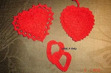 serduszka - wykonane na szydełku #serce #szydełko #ozdoba