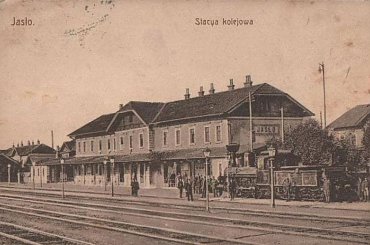 Jasło 1914 - dworzec kolejowy #Jasło #DworzecKolejowy #kolej #lokomotywa