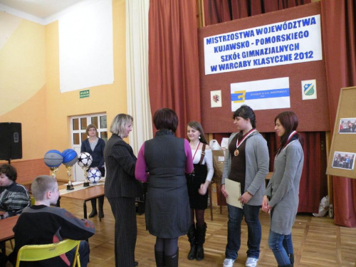 Mistrzostwa Województwa Kujawsko-Pomorskiego Szkół Gimnazjalnych w Warcaby Klasyczne 2012 - Gimnazjum Nr 3 Toruń, dn. 14.03.2012r.