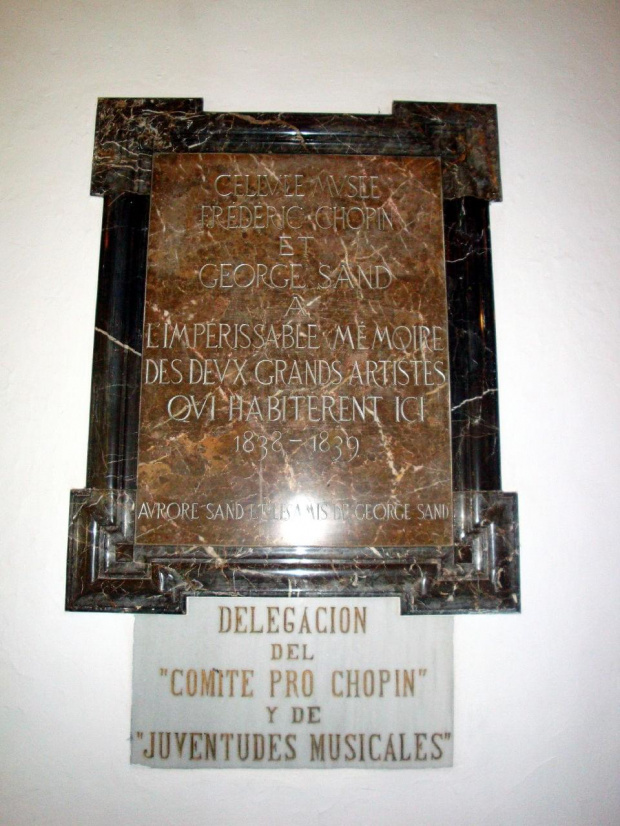 Valldemossa - klasztor La Cartoixa, jedna z wielu tablic poświęcona Chopinowi #Majorka #Valldemossa
