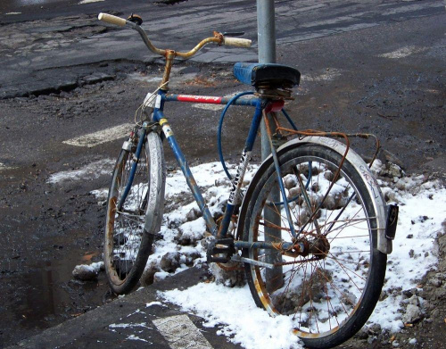 Zima mu nie służy #Warszawa #rower