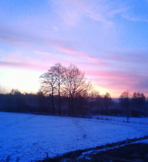Dziś rano tak było.... #niebo #widok #zima