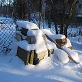 Ogródki działkowe w śniegu #działka #zima