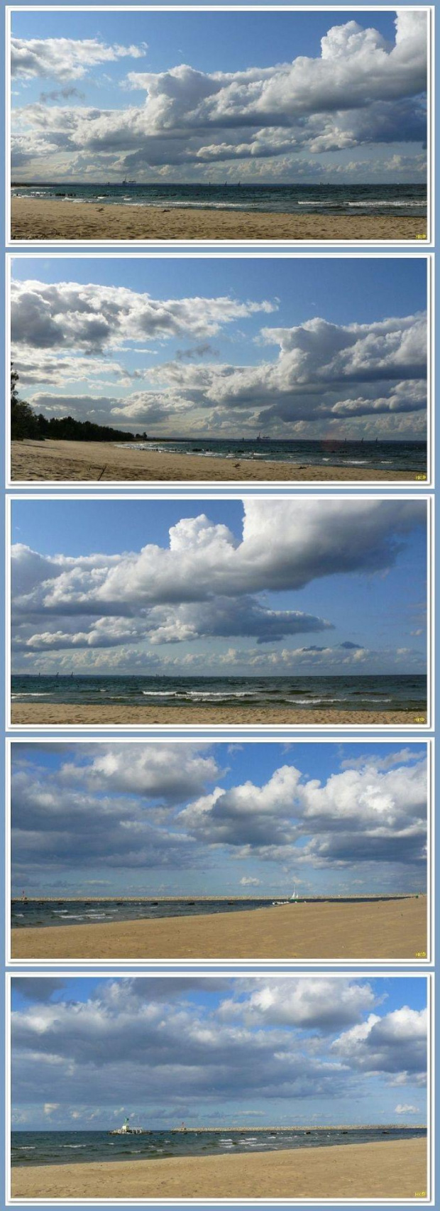 Górki Zachodnie-chmury nad naszym morzem #collage #InaczejNadMorzem #chmury #widok #panoramicznie #plaża